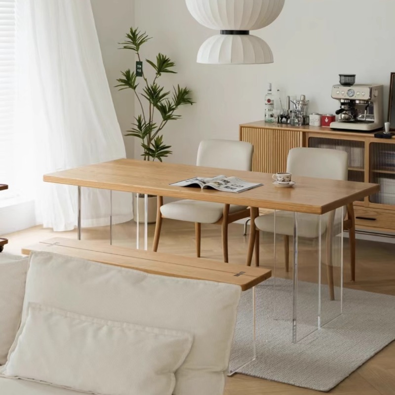 Tables - โต๊ะลอยอะคริลิคไม้เนื้อแข็งสไตล์อิตาลี โมเดิร์น เรียบง่าย ห้องนั่งเล่น ห้องนอน โต๊ะทำงาน