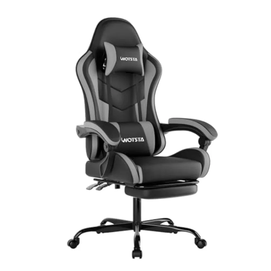 Sofas - เก้าอี้สำนักงานสำหรับเล่นเกม ออกแบบตามหลักสรีรศาสตร์ พร้อมที่พักเท้า ดีไซน์สปอร์ตสีดำ เพื่อเพิ่มความสบายและการรองรับที่ดีขึ้น