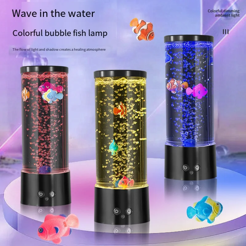 Floating Nightstand With Led Light - โคมไฟ LED รูปปลาไฟกลางคืนสร้างบรรยากาศไฟตกแต่งเปลี่ยนสีได้ผ่านทางรีโมตของขวัญวันเกิดสำหรับเด็ก