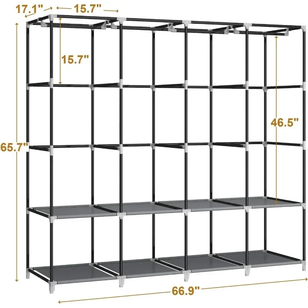 ตู้เสื้อผ้าแบบพกพาขนาด 67 นิ้ว - Wardrobe Closet Portable Fabric Cover บทวิจารณ์และราคา
