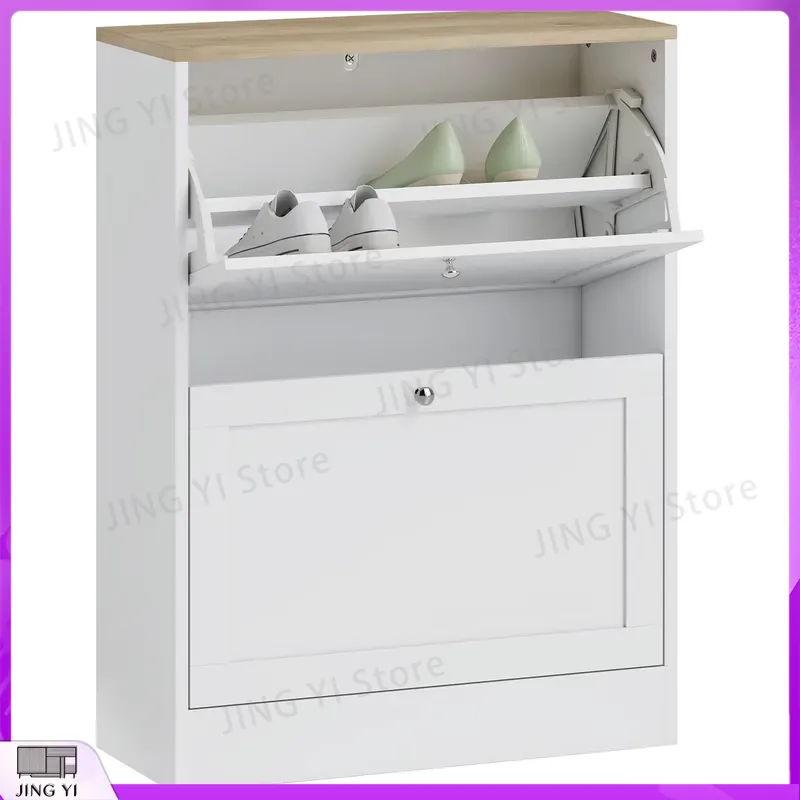 ตู้เก็บรองเท้าทรงแคบพร้อมลิ้นช - Shoe Rack Cabinet Narrow Entryway บทวิจารณ์และราคา