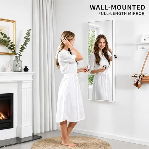 ตู้เก็บเครื่องประดับแบบมีกระจก - Full Length Mirror Jewelry Armoire บทวิจารณ์และราคา