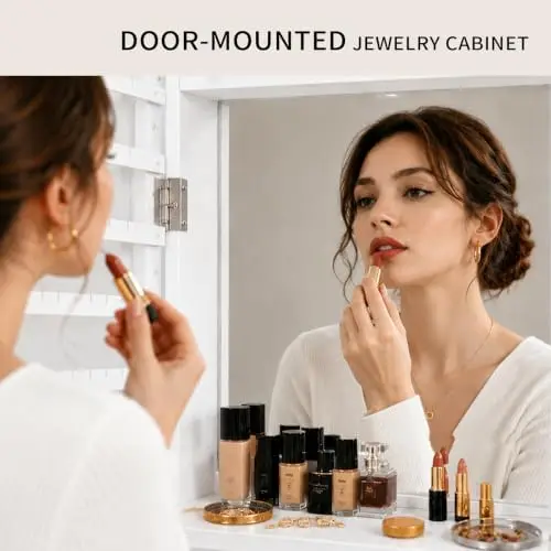 ตู้เก็บเครื่องประดับแบบมีกระจก - Full Length Mirror Jewelry Armoire บทวิจารณ์และราคา