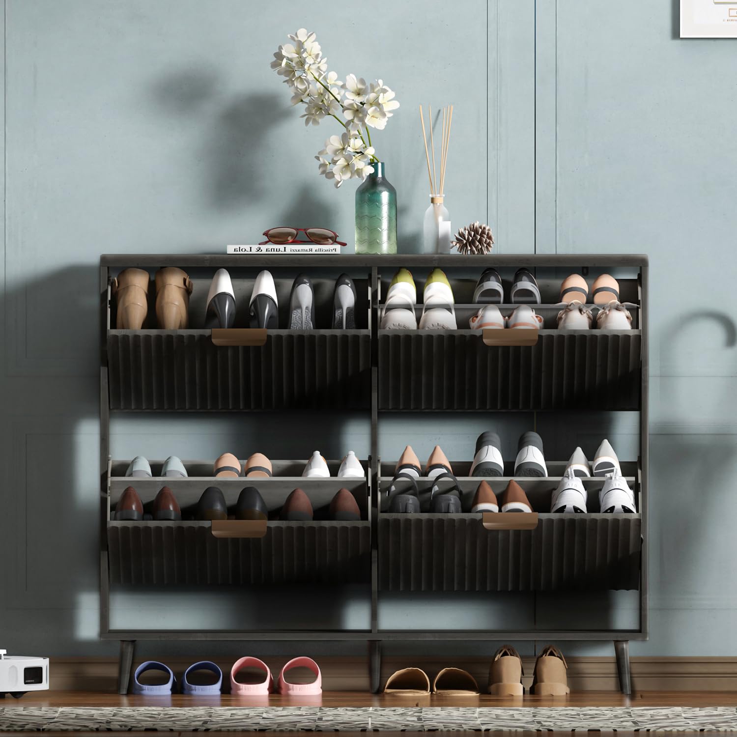 ตู้เก็บรองเท้า ตู้จัดระเบียบแบ - Shoe Rack Cabinet Narrow Entryway บทวิจารณ์และราคา