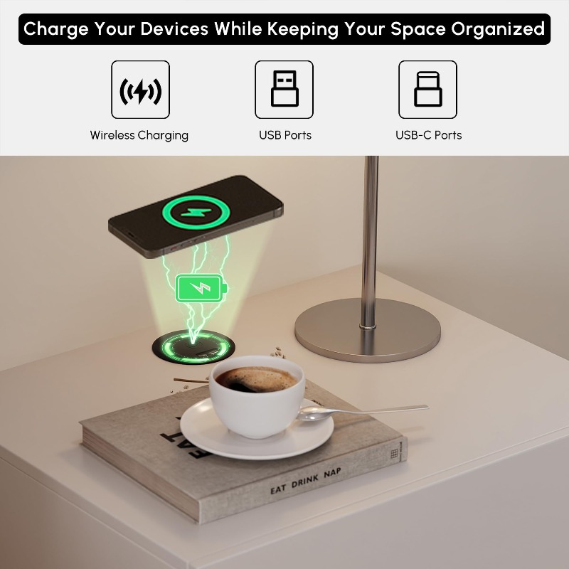 ชุดโต๊ะข้างเตียงลอยตัว 2 ชิ้น  - Floating Nightstand With Led Light บทวิจารณ์และราคา