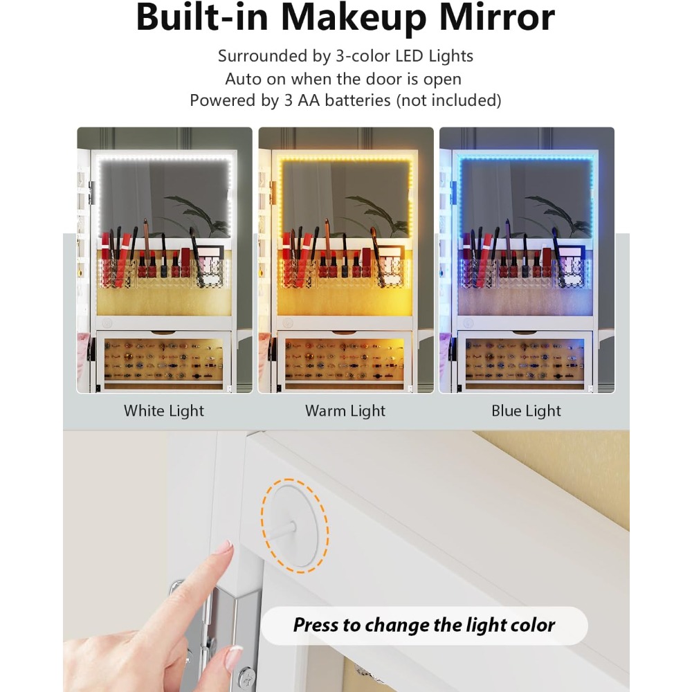 ตู้โชว์เครื่องประดับพร้อมกระจก - Full Length Mirror Jewelry Armoire บทวิจารณ์และราคา