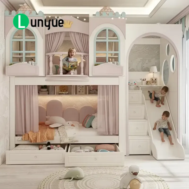 เตียงสองชั้นสไตล์ปราสาทสุดสร้า - Bunk Bed With Stairs And Slide บทวิจารณ์และราคา