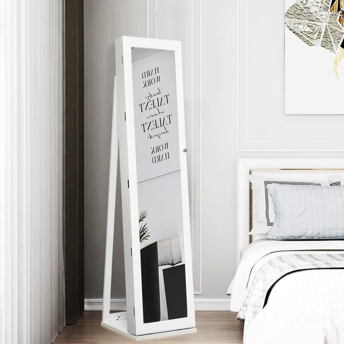 ตู้โชว์เครื่องประดับแบบตั้งพื้ - Full Length Mirror Jewelry Armoire บทวิจารณ์และราคา