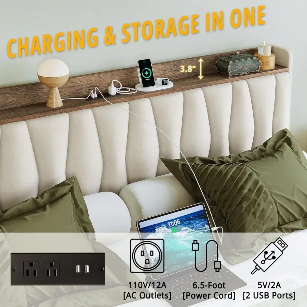 โครงเตียงขนาดคิงไซส์พร้อมหัวเต - King Size Bed Frame With Storage Drawers บทวิจารณ์และราคา