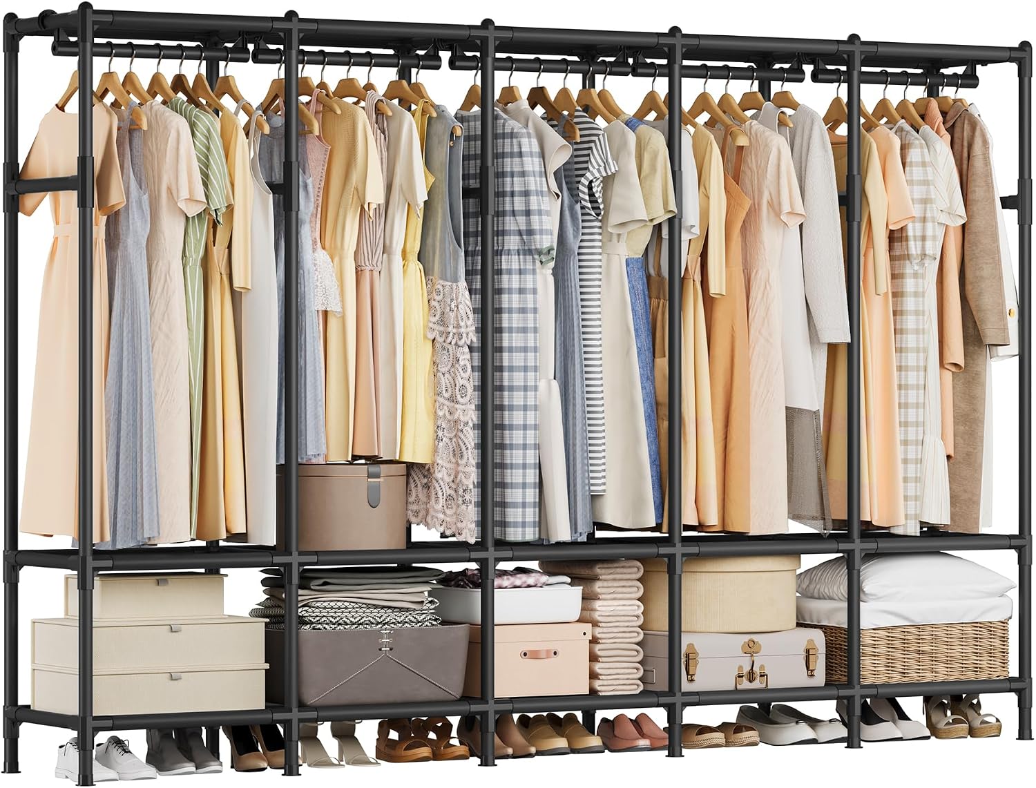ตู้เสื้อผ้าแบบพกพาขนาด 83.5 นิ - Wardrobe Closet Portable Fabric Cover บทวิจารณ์และราคา